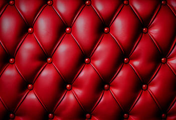 Red luxury smooth shiny leather capitone background texture, for wallpaper or header.