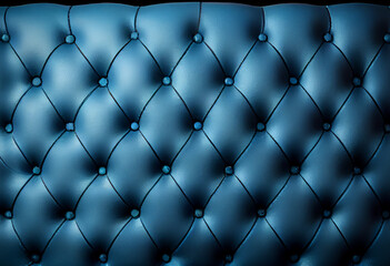 Blue luxury smooth shiny leather capitone background texture, for wallpaper or header.