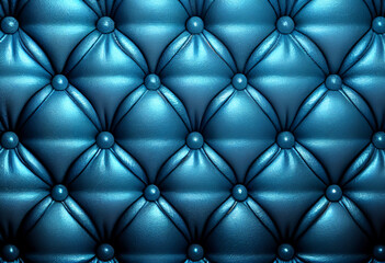 Plakat Blue luxury smooth shiny leather capitone background texture, for wallpaper or header.