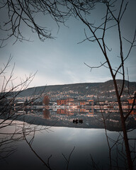 sunset over the river