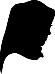 Vector Silhouette Image of Muslim Woman with Hijab, Arab Woman. For Logo Template Icon Hijab Store Muslim Store etc. graphic illustration