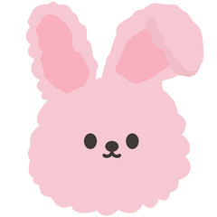 Naklejka premium cute little bunny pink white background