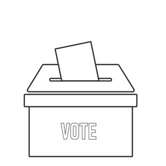 Hand putting on ballot box and ballot paper.vote icon template.