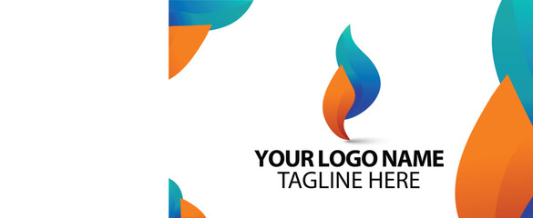 Fototapeta na wymiar Colorful Digital Gradient Logo Design Template 
