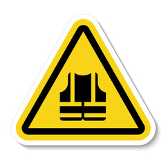 Body Protection Required Sign On White Background