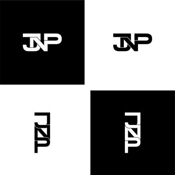 jnp initial letter monogram logo design set
