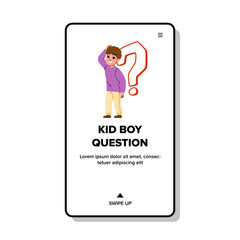 kid boy question vector