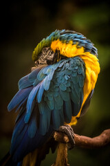 blue and yellow macaw ara