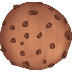 Hand drawn chocolate chip cookie. Watercolor food illustration.