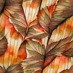 autumn leaves on a red background