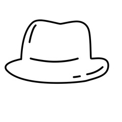 bowler hat line icon