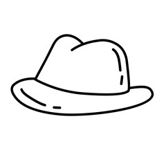 bowler hat line icon