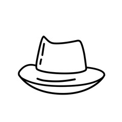 bowler hat line icon
