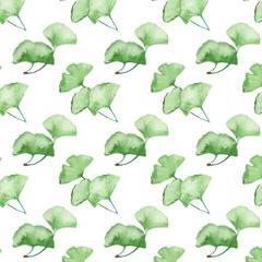 Pattern of watercolor green leaves elements.Botanical pattern solated on white background suitable for Wedding Invitation, save the date, thank you, or greeting card.