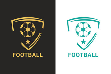 Set of soccer Logo or football club sign Badge. Football logo with shield background vector design