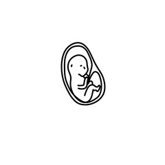 Human fetus development line art.