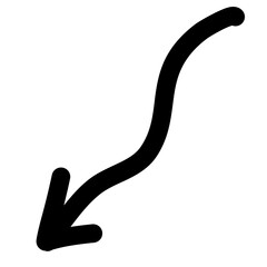 Hand drawn arrow mark cursor illustration