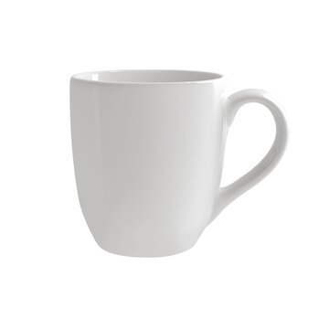 Close up of white tea mug mockup Coffee cup ceramic blank. isolated Transparent png. generative ai