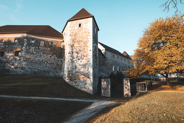 old castle of ljubljana in the evening