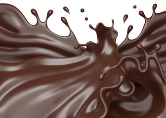 Chocolate  splasht png file , 3D Rendering, 3D illustration