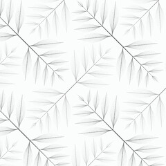 linear vector pattern, repeating abstract leaves, gray line of leaf or flower, floral. graphic clean design for fabric, event, wallpaper etc. pattern is on swatches panel.