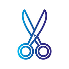 png image of scissors icon in lines with transparent background