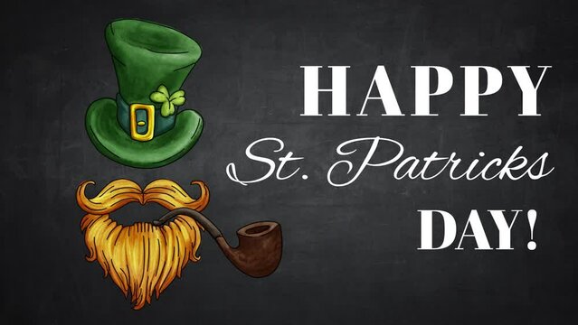 Saint Patrick's animated greeting card, happy saint patrick's day, clover luck