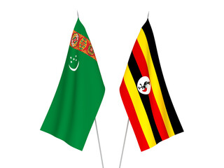 Uganda and Turkmenistan flags