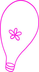 Pink doodle lamp with flowers