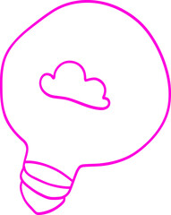 Pink doodle lamp with cloud
