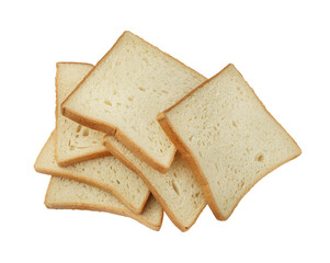 Slices of bread isolated on transparent background