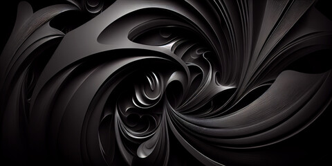 Fototapeta premium Background abstract pattern in black color, set of geometric lines of light and shadow