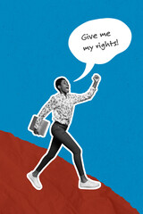 Young worker woman protester activist voting transgender society community have rights like...