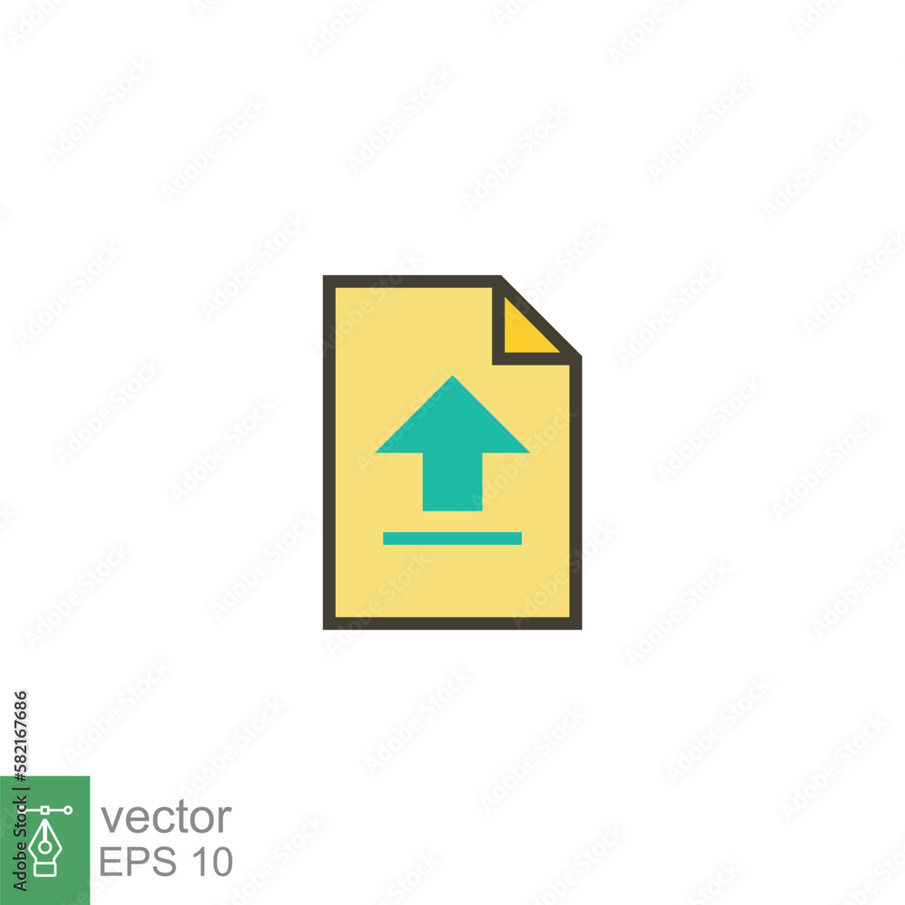 Poster upload file icon. simple flat style. document, report, vector button, download get new project conce