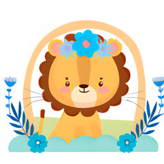 Obraz na płótnie Canvas Cartoon with a lion