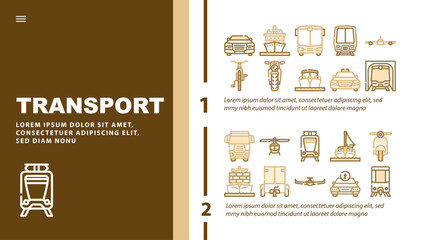 transport transportation car landing header vector