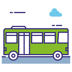 Bus PNG image icon with transparent background