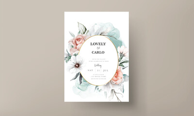 elegant wedding invitation with a beautiful flower arrangement