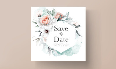 elegant wedding invitation with a beautiful flower arrangement