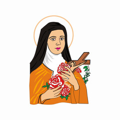 MARIA Immaculate heart of Virgin Mary catholic vector