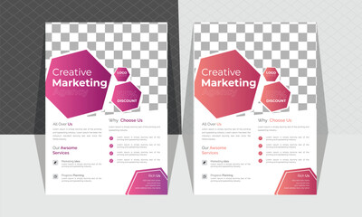 Modern Corporate Business Flyer With Geometric Shape and Trendy Colors