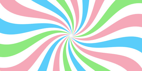 Abstract background sunburst with wavy pattern in modern style combined with pink blue and green