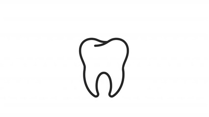Animated dental cap linear icon. Tooth crown. Dental procedure. Cover damaged tooth. Seamless loop HD video with alpha channel on transparent background. Outline motion graphic animation