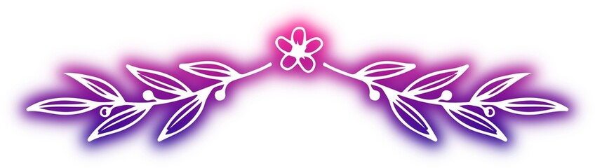 Set of wreath design neon