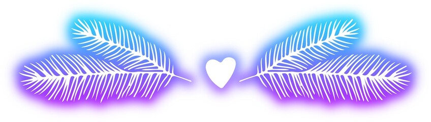 Set of wreath design neon
