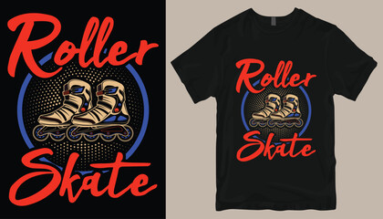 roller skate t shirt design .