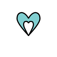 Heart Doodle Hand Drawn, Heart Vector Illustration, Heart aesthetic