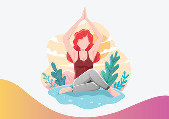 yoga lotus position vector