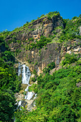 Exiting view of waterfall in Sri Lanka