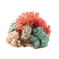 small coral reef , isolated on transparent background cutout , generative ai